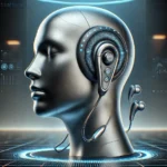 DALL·E 2025 03 15 11.40.37 A concept design of Samsung bone conduction earbuds prototype. The earbuds have a futuristic and ergonomic design wrapping around the ears with trans